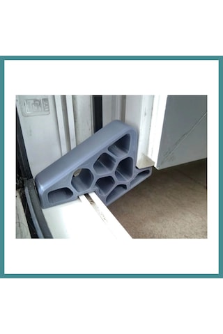 Trendexa 3d Baskı Pencere Ve Balkon Kapısı Stoperi Ray Kilitli Kapı Takozu Rüzgar Engelleyici Pencere Tutucu - Gri Mac