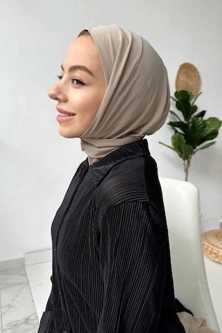 Kahijab Çıtçıtlı Bone - Vizon - Standart Vizon