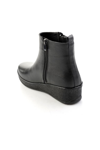 Bambi Siyah Hakiki Deri Kadın Bot & Bootie K02788222203