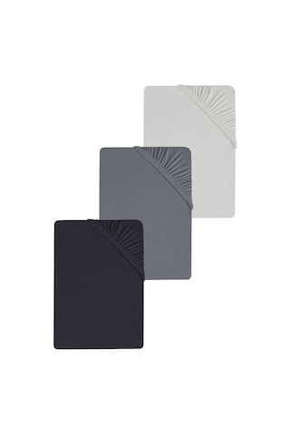 3 Adet Düz Pamuklu Tek Kişilik 80 X 200 + 30 Cm Lastikli Penye Çarşaf Siyah-antrasit