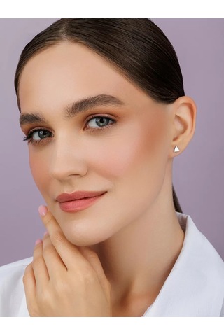 Veronika 925 Ayar Gümüş Düz Üçgen Pırlanta Küpeler 34832793 Diğer