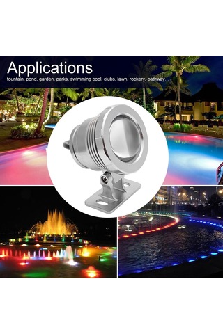 Tenfowee 10w Rgb Su Altı Led Lambası 9 Işık Demeti Kumandalı Ip65 Su Geçirmez 12v Alüminyum Plasti Fons, Havuz, Bahçe