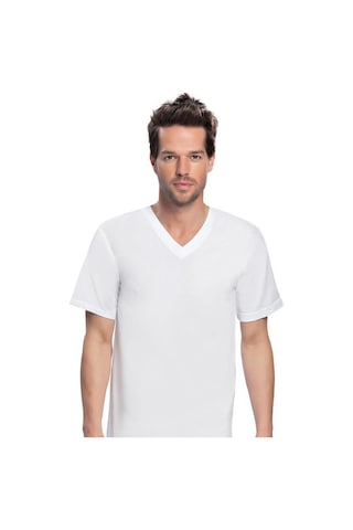 Nbb 707 Erkek Kısa Kollu V Yaka Atlet Beyaz