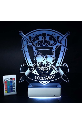 Kişiye Özel Kral Iskelet 3D Led Lamba