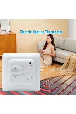 Hallow Yerden Isıtma Termostatı Limit Sensörü 16a Elektronik Beyaz