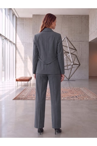Prenses Blazer Ceket Geniş Paça Pantolon Takım Elbise Lacivert