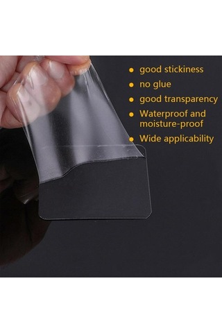 Şeffaf Çift Taraflı Bant, Nano-lantlar, Duvara Dikişsiz Su Geçirmez Çıkartmalar, Isıya Dayanıklı Viskon Şerit, Banyo Duvarına Çıkartma 100pcs