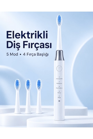 1. Hassas Ve Masaj Modlu Usb Şarjlı Beyaz Elektrikli Diş Fırçası
