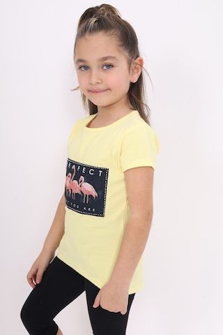 Toontoy Kids Toontoy Kız Çocuk Flamingo Baskılı Tişört Sarı