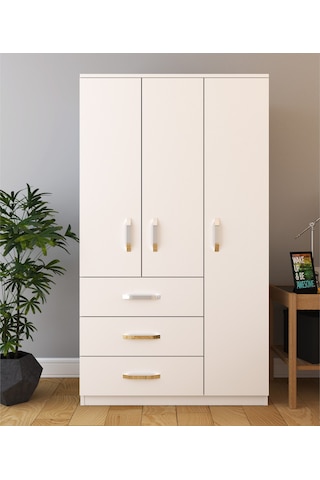 Metalia Gm 303 Ece Lüx 3 Kapılı 3 Çekmeceli Gardrop