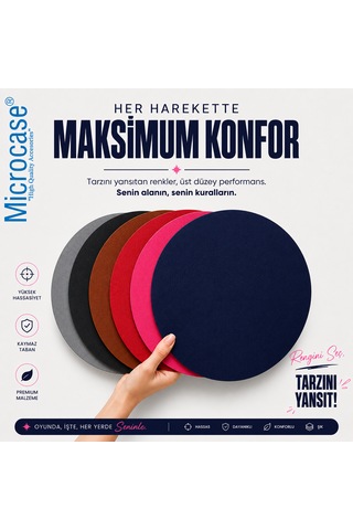 Microcase Oval Tasarım Bilgisayar Laptop Deri Mouse Pad Al5590 Taba