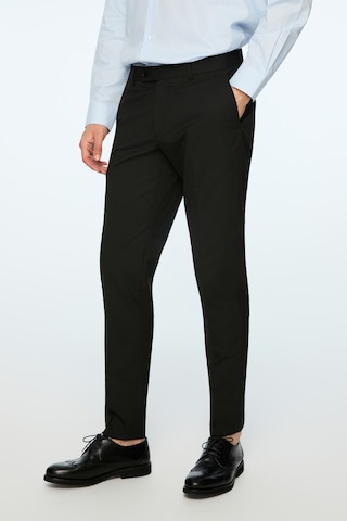 Morven Erkek Siyah Poliviskon Basic Düz Slim Fit Pantolon 26mc003025001 Siyah