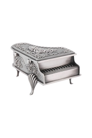 Springsun Gül Oyma Desenli Piyano Şekilli Çinko Alyuminyum Küçük Mühür Kutusu - Zarf, Küpe, Yüzük Saklama Kutusu Diğer