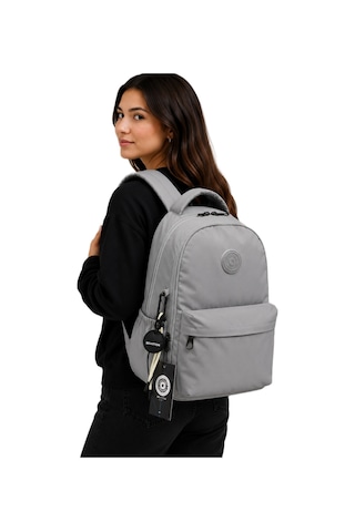 Gri Unisex Okul Çantası Su Geçirmez Kumaş Unisex Okul Sırt Çantası 2200 Gri