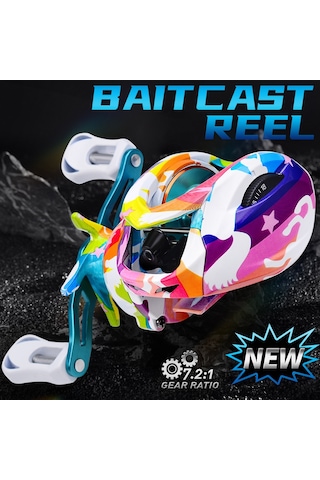 Qingmipy Proberos P2 Sol El Metal Spinning Reel: 7.2:1 Hız Oranı, 5+1bb Rulman, 8kg Dayanak Gücü, Renkli Boya Desenli, 18 Seviye Manyetik Fren Sistemi