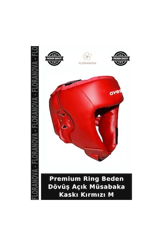 Premium Ring Beden Dövüş Açık Müsabaka Kaskı Kırmızı M