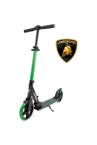 Lamborghini Lisanslı L6-200 Katlanabilir Metal Ayaklık Kaymaz Taban 2 Tekerlekli 8+ Yaş Çocuk Scooter Yeşil