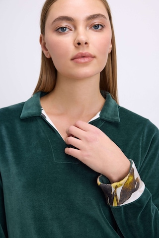 Man11555-1069 Anil Ev Giyim Anıl Kadın Uzun Kollu Kadife Sweatshirt Ve Pantolon Takım Yumuşak Ve Şık Ev Giyimi 11555 Koyu Yeşil