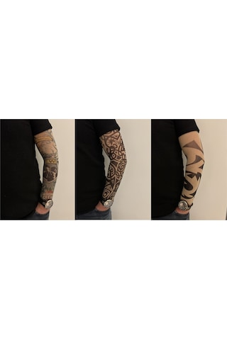 Giyilebilir Dövme 3 Çift 6 Adet Kol Çorap Dövmesi Sleeve Tattoo Set21
