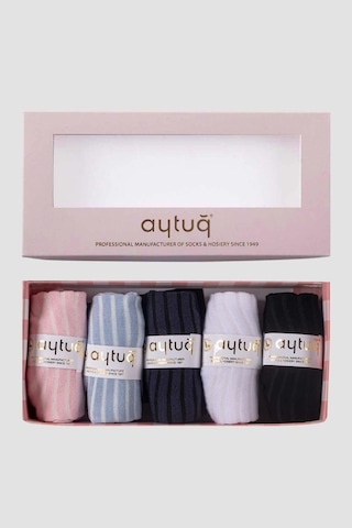 Aytuğ Kadın Bambu Patik Çorap 5 Çift Özel Kutulu Patik 34252 Çok Renkli