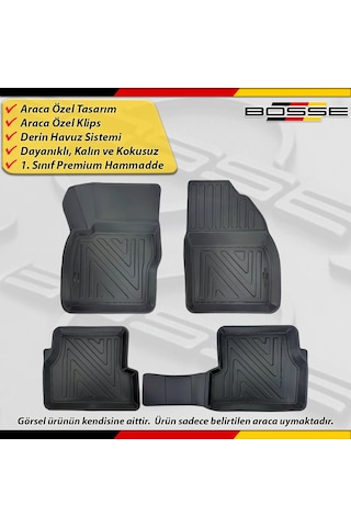 Ford Focus 2 Paspas Araca Özel Sedan / Hb 2005-2011 Derin Havuzlu Paspas Bosse North Serisi