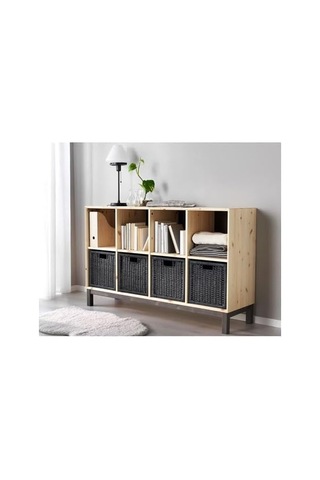 Sepet Kutu Düzenleyici Siyah Renk Meridyendukkan 32x34x32 Cm 1 Adet Rattan Çok Amaçlı Sepet