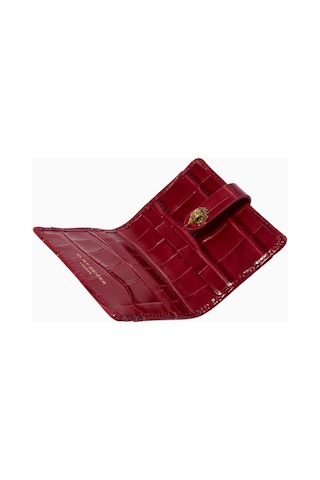 Kurt Geiger Kensington Drench Card Holder, Lüks Deri Kartlık, Sınırlı Üretim Kırmızı