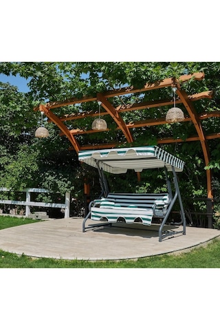 Salıncak Hamak Zırh Demir 3 Kişilik Sultana Bahçe Balkon Teras