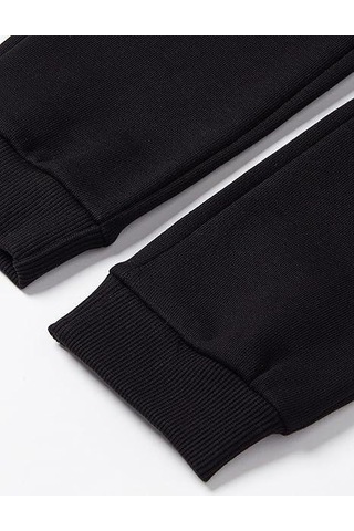 Beli Paçası Lastikli Cepli Jogger Çocuk Eşofman Alt Siyah