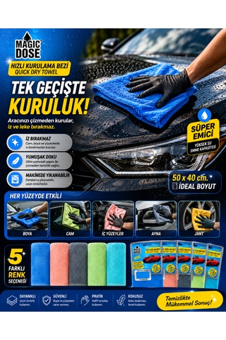 Hızlı Kurulama Bezi 40x50 Cm Yüksek Emici Çok Amaçlı Temizlik Bezi Mavi - Yeşil
