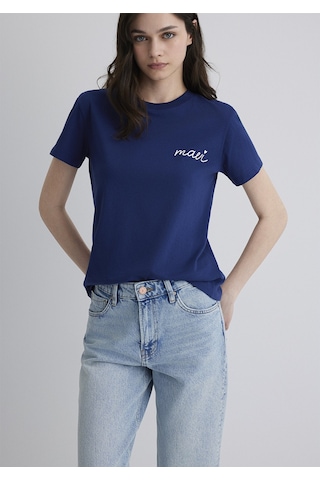 Mavi - Mavi Logo Baskılı Mavi Tişört 1612962-70722 Mavi