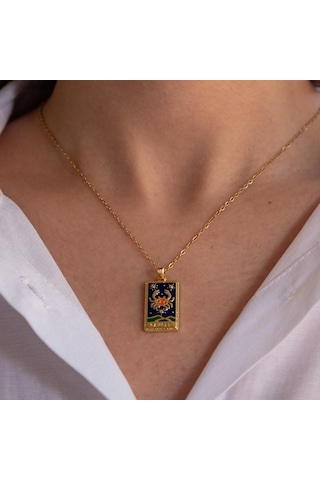 Çelik Kolye, Altın Kaplama Yengeç Burcu Kadın Kolye K-135 Altın