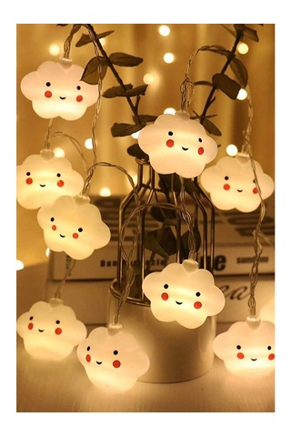 Asonplus Led Işıklı Gülen 10 Lu Bulut Dizeleri 2 Metre Şirin Loş Gün Işığı