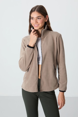 Rahat Form Dik Yaka 2li Paket Siyah-koyu Bej Kadın Polar Sweatshirt - 97173 Siyah - Bej - Kahverengi