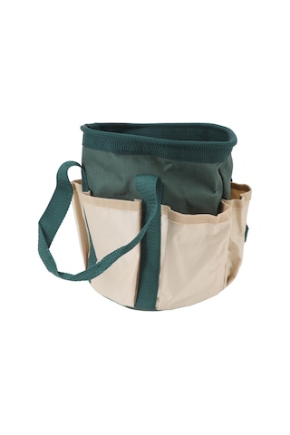 Folinda Yeşil Ve Bej 600d Oxford Kumaş Bahçe Aleti Çantası, 6 Cepli Sağlam Taşınabilir Gardening Gereçleri Depolama Çantası