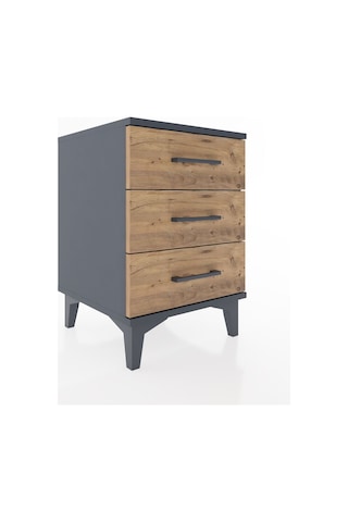 Hyperion Komodin 3 Çekmeceli 44x44x64 Antrasit-çam Antrasit