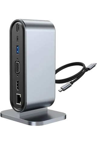 Type-c Support 4 K 12 In 1 Dock Model Pd Station Çoklayıcı Dönüştürücü Çevirici 12'si 1 Arada Dock, Hdmı 4k, 100mbps Ethernet, 3 X Usb-a 3.0 Ve 100w Usb