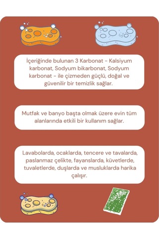 Pureal Doğal Ovma Kremi & Karbonat Bazlı Temizleyici 1 L Tekli