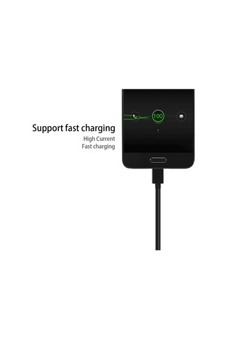 Jeemson Siyah 9v Hızlı Şarj Type-c Kablosu - Usb Data Ve Şarj İçin 1 Metre Uzunluk