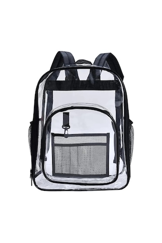 Lixiaqu01 Sırt Çantası Su Geçirmez Şeffaf Okul Çantası Kız Büyük Siyah