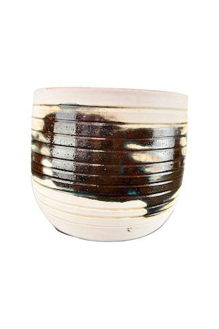 Bitki Tasarımı Yeşil Sırlı Terrakota Toprak Saksı 19 Cm