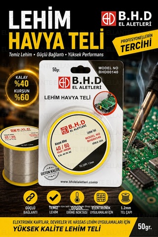 Lehim Havya Teli 50 Gr 1.2mm 40/60 Kalay Kurşun Lehim Teli Elektronik Devre Pcb Tamir Ve Montaj
