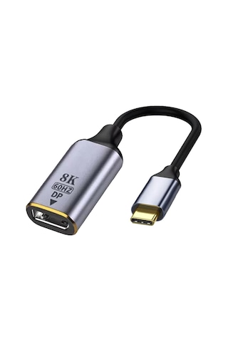 Gplus 8KCDP01 8K Ultra HD 60 Hz Type-C to DP Display Port Çevirici 8K 4320P HDR VRR QMS DP Çevirici