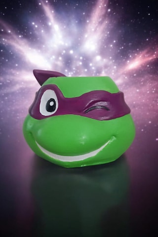 Ninja Kaplumbağa Şeklindeki Kalemlik Farklı Karakter 7x10 Cm Mor