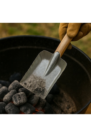 Çelik Ateş Küreği Ahşap Dayanıklı Saplı Geniş Soba Kömür Ateş Köz