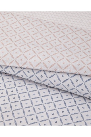 Diamond Bloom Kolay Ütülenir Tek Kişilik Nevresim Takımı 160x220 Cm Mavi - Pembe