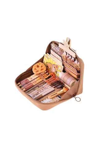 İlkokul Öğrencilerinin Kırtasiye Kutusu Çok Fonksiyonlu Kırtasiye Çantası Kalem Kutusu Karamel