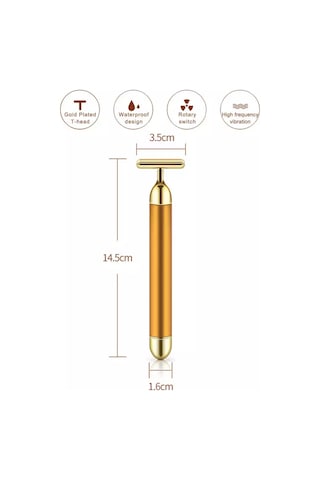 Bmk 24K Altın Roller Enerji Güzellik Çubuğu Titreşimli Yüz Masaj