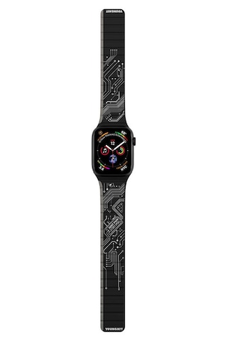 Watch 7 41mm Uyumlu Kordon Youngkit Technology Magnetik Tak Çıkar Silikon Strap Kayış Siyah