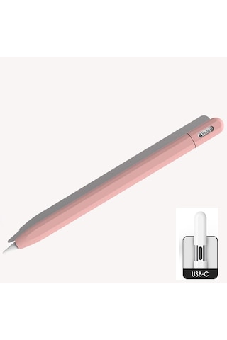 Apple Pencil Usb-c İçin Uyumlu Koruyucu Esnek Silikon Kılıf Kalem Değildir Pembe